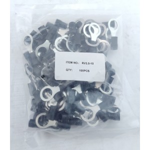 Наконечник кільцевий з ізоляцією RV3-10 (2,5-4/10) чорний TNSy