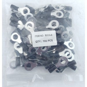 Наконечник кільцевий з ізоляцією RV3-8 (2,5-4/8) чорний TNSy