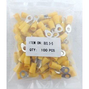 Наконечник кільцевий з ізоляцією RV5,5-5 (4-6/5) жовтий TNSy