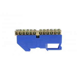 Шина ізольована «N» на DIN-рейку ШЛІ6х9-12 синій TNSy