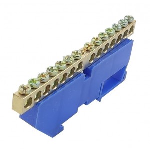 Шина ізольована «N» на DIN-рейку ШЛІ6х9-14 синій TNSy