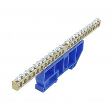 Шина ізольована «N» на DIN-рейку ШЛІ6х9-24 синій TNSy