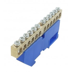 Шина ізольована «N» на DIN-рейку ШЛІ8х12-12 синій TNSy