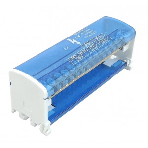 Шина «N» на DIN-рейку в корпусі ШНК2х15 синій TNSy