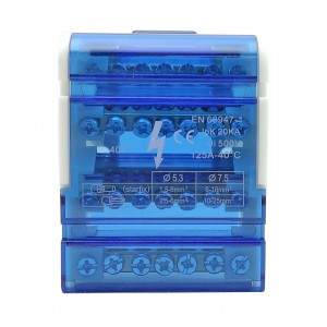 Шина «N» на DIN-рейку в корпусі ШНК4х7 синій TNSy