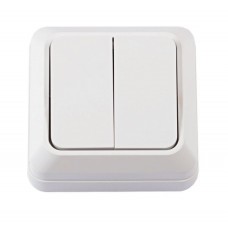 Вимикач зовн. устан. 2-кл. білий IP20 TNSy Leon TNSy