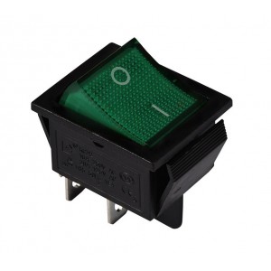 KCD2-201N G/B 220V Перемикач 1 клав. зелений з підсвічуванням TNSy