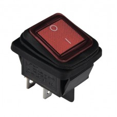 KCD2-201WN R/B 220V Перемикач 1 клав, вологозах, червоний з підсвічуванням TNSy