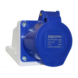 Розетка 123 стаціонарна 2Р+PЕ 32А 220В IP44 TNSy