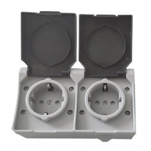 Розетка накладна 2-а з/к IP54 TNSy SURFACE