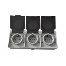 Розетка накладна 3-а з/к IP54 TNSy SURFACE