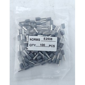 Наконечник гільза Е2508 2,5 мм сірий TNSy