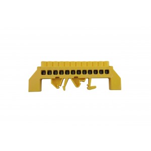 Шина універсальна ізольована «N/PE» на DIN-рейку ШЛУ6х9-12 жовта TNSy