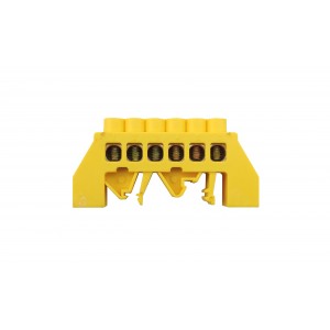 Шина універсальна ізольована «N/PE» на DIN-рейку ШЛУ8х12-6 жовта TNSy