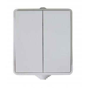 Вимикач зовн. устан. 2-кл. білий IP54 TNSy SURFACE TNSy