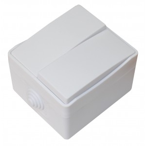 Вимикач зовн. устан. 2-кл. білий IP54 TNSy SURFACE TNSy