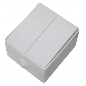 Вимикач зовн. устан. 2-кл. білий IP54 TNSy SURFACE TNSy