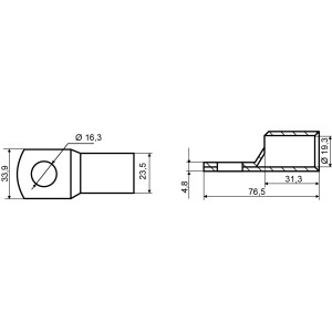 Наконечники без ізоляції мідні луджені SC-185-16