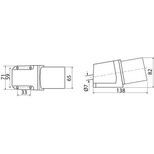 Вилка стаціонарна ВС 32А/4 3Р+РЕ (524)