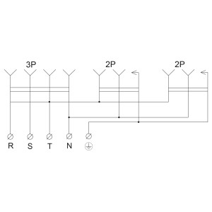 Колодка каучукова 3Р+РЕ з захисними кришками тримісна (1×25А/2×16A*2P+PE) IP44