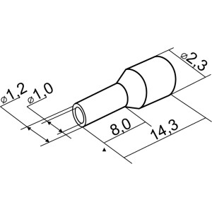 Наконечники трубчасті НТ 0,5-08 білі (100 шт.)