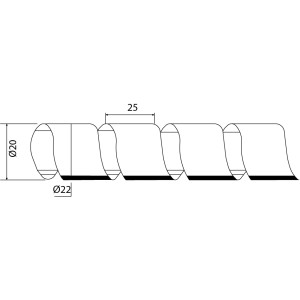 Спіраль біла-прозора (10м) SWB-24 ∅20-130