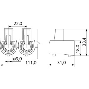Клемник кінцевий (5x1)  16 мм