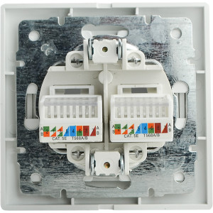 Розетка комп’ютерна подвійна РВcomсб-2-Fl-W