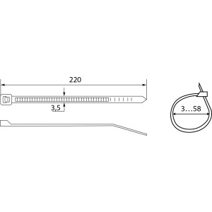 Хомути кабельні CHS 220 х 4 мм білі (упак 100шт)