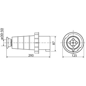Вилка переносна ВП 125А/4 3Р+РЕ (044)