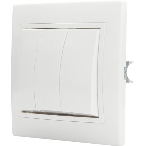 Вимикач 3-кл. BBсб10-3-0-Fl-W (білий)
