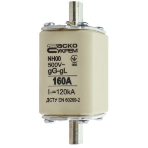 Запобіжник ножовий з плавкою вставкою NH00 160A gG