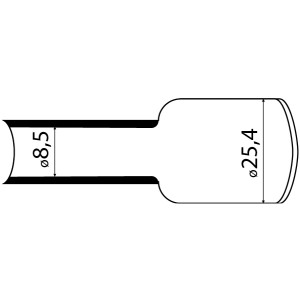 Термоусаджувальна трубка з клейовим шаром d 25,4мм чорна шт.(1м)