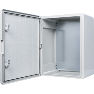Корпус з АБС-пластику, ударостійкий, з монтажною панеллю, непрозорі дверцята, 40*50*24, ІР65, серіїUBox