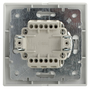 Вимикач 2-кл. з підсвічуванням BBсб10-2-1-Fl-W (білий)