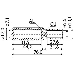 Гільза мідно-алюмінієва GTL-25