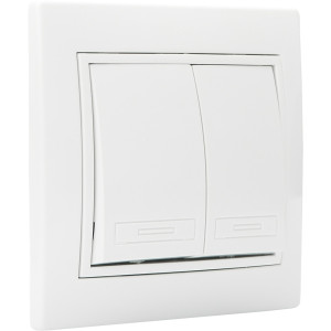 Вимикач 2-кл. BBсб10-2-0-Fl-W (білий)