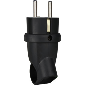 Вилка каучукова кутова з кільцем 2P+PE 16А