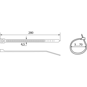 Хомути кабельні CHS 280 х 5 мм білі (упак 100шт)