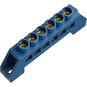 Нульова шина в пластиковому корпусі BC-6В 6 отв. (8*12)