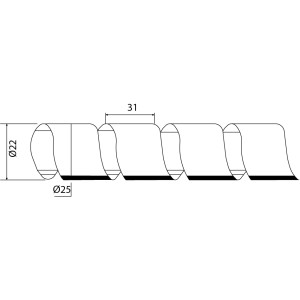 Спіраль біла-прозора (10м) SWB-30 ∅22-350