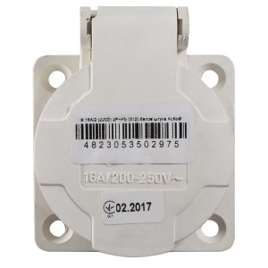 Розетка (гніздо) врізна ГВ 16А/2 (220В) 2Р+РЕ (312) біла