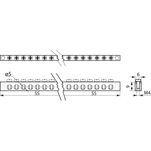 Нульова шина 6 отв. (6*9)
