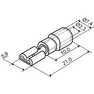 Конектори  FDD2-250 6,35x0,5/0,8  (100 шт.)