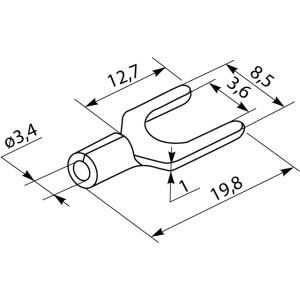 Наконечники вилочні без ізоляції SNB 5.5-3.7 (100 шт.)