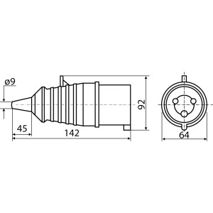 Розетка (гніздо) переносна ГП 32А/4 3Р+РЕ (224)
