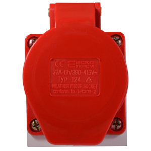 Розетка (гніздо) стаціонарна ГC 32А/4 3Р+РЕ (124)