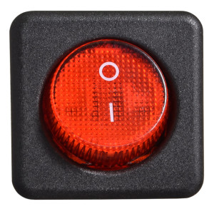 Перемикач 1 клав. (червона кругла клавіша) KCD2-10-201 R/B