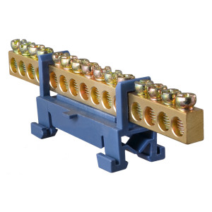 Нульова шина з ізолятором на Din-рейку BC-515 6х9 15 отв.