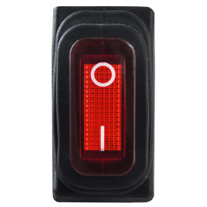 Перемикач 1 клав. вологозах червоний з підсвічуванням KCD3-101NW R/B  220V